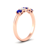 Load image into Gallery viewer, oval-cut-five-stone-wedding-sapphire-band-0.50-carat-in-rose-gold-fdwb8008ovgsablangle2-0.50ct-nl-rg.jpg?v=1773047587