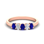 Load image into Gallery viewer, oval-cut-five-stone-wedding-sapphire-band-0.50-carat-in-rose-gold-fdwb8008ovgsablsleep-0.50ct-nl-rg.jpg?v=1773047587