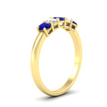 Load image into Gallery viewer, oval-cut-five-stone-wedding-sapphire-band-0.50-carat-in-yellow-gold-fdwb8008ovgsablangle2-0.50ct-nl-yg.jpg?v=1773047588