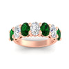 Load image into Gallery viewer, oval-cut-seven-stone-emerald-4-ct-anniversary-band-in-rose-gold-fdwb8008ovgemgrangle5-4.00ct-nl-rg.jpg