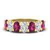 Load image into Gallery viewer, oval-cut-seven-stone-pink-sapphire-4-ct-anniversary-band-in-yellow-gold-fdwb8008ovgsadrpisleep-4.00ct-nl-yg.jpg