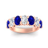 Load image into Gallery viewer, oval-cut-seven-stone-sapphire-4-ct-anniversary-band-in-rose-gold-fdwb8008ovgsablangle5-4.00ct-nl-rg.jpg