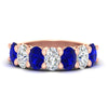 Load image into Gallery viewer, oval-cut-seven-stone-sapphire-4-ct-anniversary-band-in-rose-gold-fdwb8008ovgsablsleep-4.00ct-nl-rg.jpg