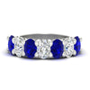 Load image into Gallery viewer, oval-cut-seven-stone-sapphire-4-ct-anniversary-band-in-white-gold-fdwb8008ovgsablsleep-4.00ct-nl-wg.jpg