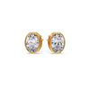 Load image into Gallery viewer, Bezel Stud Earring Oval Diamond
