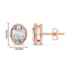 Load image into Gallery viewer, Bezel Stud Earring Oval Diamond