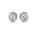 Load image into Gallery viewer, Bezel Stud Earring Oval Diamond