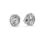 Load image into Gallery viewer, Bezel Stud Earring Oval Diamond