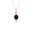 Load image into Gallery viewer, oval-halo-black-diamond-pave-drop-necklace-in-rose-gold-fdpd11545gblackangle1-nl-rg.jpg?v=1768542845