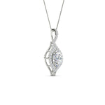 Load image into Gallery viewer, Oval Halo Pave Drop Necklace