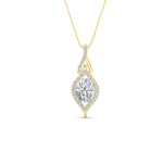 Load image into Gallery viewer, Oval Halo Pave Drop Necklace