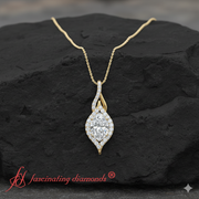 Oval Halo Pave Drop Necklace