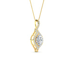 Load image into Gallery viewer, Oval Halo Pave Drop Necklace