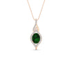 Load image into Gallery viewer, oval-halo-emerald-pave-drop-necklace-in-rose-gold-fdpd11545gemgrangle1-nl-rg.jpg?v=1767586000