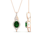 Load image into Gallery viewer, Oval Halo Pave Drop Necklace