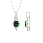 Load image into Gallery viewer, Oval Halo Pave Drop Necklace