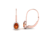 Load image into Gallery viewer, oval-halo-hoop-orange-sapphire-earrings-in-rose-gold-FDEAR10101GSAOR-NL-RG.jpg