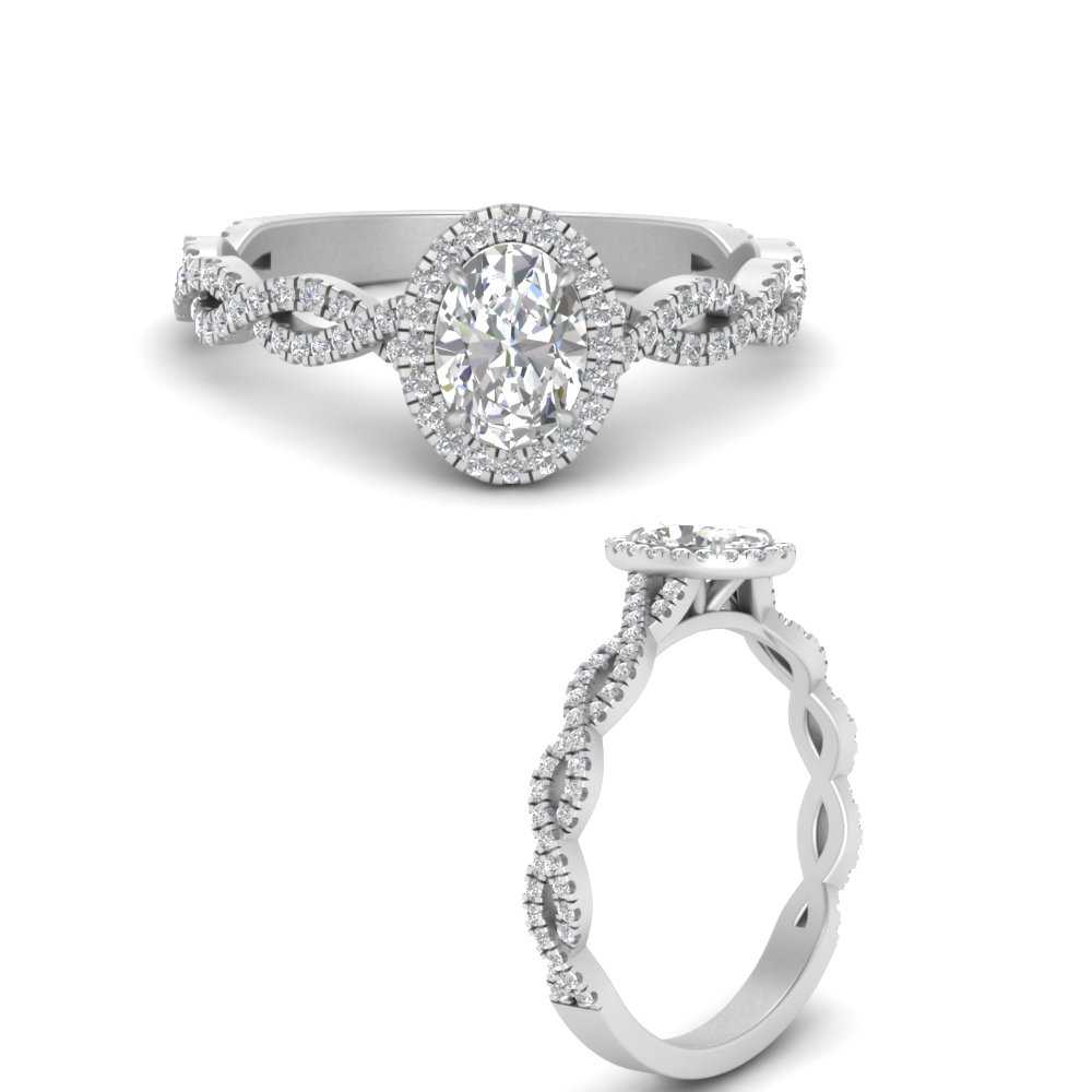 Oval Halo Infinity Vine Engagement Ring – Fascinating Diamonds
