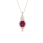 Load image into Gallery viewer, Oval Halo Pave Drop Necklace