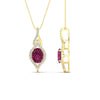 Load image into Gallery viewer, oval-halo-pink-sapphire-pave-drop-necklace-in-yellow-gold-fdpd11545gsadrpiangle2-nl-yg.jpg?v=1767586000