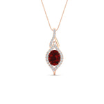 Load image into Gallery viewer, Oval Halo Pave Drop Necklace