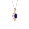 Load image into Gallery viewer, oval-halo-sapphire-pave-drop-necklace-in-rose-gold-fdpd11545gsablangle3-nl-rg.jpg?v=1767586000