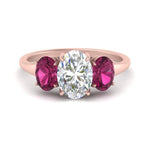 Load image into Gallery viewer, oval-pink-sapphire-3-stone-basket-engagement-ring-in-rose-gold-FD10416OVRGSADPRI-NL-RG