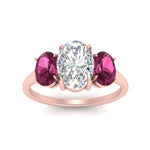 Load image into Gallery viewer, oval-pink-sapphire-3-stone-basket-engagement-ring-in-rose-gold-FD10416OVRGSADPRIANGLE5-NL-RG