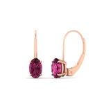 Load image into Gallery viewer, oval-pink-sapphire-lever-back-2-ctw.-solitaire-earrings-in-rose-gold-FDEAR9225OVGSADRPI-2.00CT-NL-RG