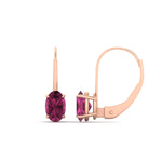 Load image into Gallery viewer, oval-pink-sapphire-lever-back-2-ctw.-solitaire-earrings-in-rose-gold-FDEAR9225OVGSADRPI-2.00CT-NL-RG
