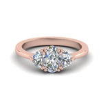 Load image into Gallery viewer, Oval Cut Half Moon 3 Stone Engagement Ring