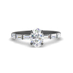 Load image into Gallery viewer, Baguette Thin Band Oval Cut Engagement Ring