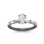 Load image into Gallery viewer, Baguette Thin Band Oval Cut Engagement Ring