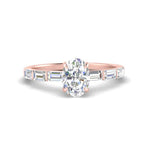 Load image into Gallery viewer, Baguette Thin Band Oval Cut Engagement Ring