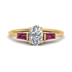 Load image into Gallery viewer, oval-shaped-bar-baguette-3-stone-pink-sapphire-engagement-ring-in-FDENS100OVRGSADRPI-NL-YG