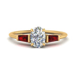 Load image into Gallery viewer, oval-shaped-bar-baguette-3-stone-ruby-engagement-ring-in-FDENS100OVRGRUDR-NL-YG