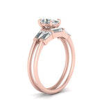 Load image into Gallery viewer, oval-shaped-bar-set-diamond-ring-with-matching-3-baguette-wedding-band-in-rose-gold-FDENS100OVANGLE2-NL-RG