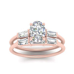 Load image into Gallery viewer, oval-shaped-bar-set-diamond-ring-with-matching-3-baguette-wedding-band-in-rose-gold-FDENS100OVANGLE5-NL-RG