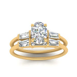 Load image into Gallery viewer, oval-shaped-bar-set-diamond-ring-with-matching-3-baguette-wedding-band-in-yellow-gold-FDENS100OVANGLE5-NL-YG