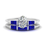 Load image into Gallery viewer, oval-shaped-bar-set-sapphire-ring-with-matching-3-baguette-wedding-band-in-white-gold-FDENS100OVGSABL-NL-WG
