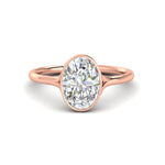 Load image into Gallery viewer, Oval Cut Bezel Set Diamond Solitaire Engagement Ring