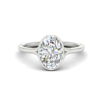 Load image into Gallery viewer, Split Shank Oval Shaped Bezel Set Solitaire Ring