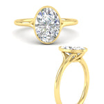 Load image into Gallery viewer, Split Shank Oval Shaped Bezel Set Solitaire Ring
