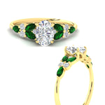 Load image into Gallery viewer, oval-shaped-big-floral-vintage-emerald-engagement-ring-in-yellow-gold-fdenr11603ovrgemgrangle3-nl-yg.jpg?v=1764930331