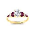 Load image into Gallery viewer, oval-shaped-big-floral-vintage-pink-sapphire-engagement-ring-in-yellow-gold-fdenr11603ovrgsadrpiangle5-nl-yg.jpg?v=1764930331