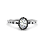 Load image into Gallery viewer, oval-shaped-black-diamond-halo-petite-engagement-ring-in-white-gold-FD8523OVRGBLACKANGLE3-NL-WG