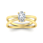 Load image into Gallery viewer, oval-shaped-crossover-solitaire-engagement-ring-in-yellow-gold-fdenr1008ovrangle5-nl-yg