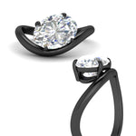 Load image into Gallery viewer, oval-shaped-curve-wave-diamond-solitaire-engement-ring-in-black-gold-fd11566ovr-nl-bg.jpg