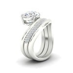 Load image into Gallery viewer, oval-shaped-dual-bands-with-wave-solitaire-ring-in-white-gold-fdens11566ov-nl-wg-w3.jpg