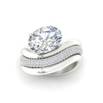Load image into Gallery viewer, oval-shaped-dual-bands-with-wave-solitaire-ring-in-white-gold-fdens11566ov-nl-wg-w3.jpg